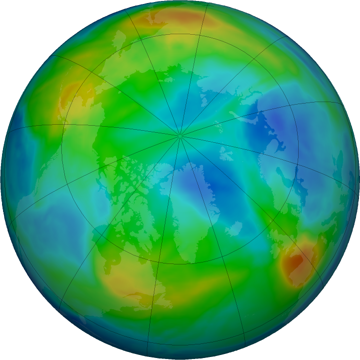 Arctic ozone map for 15 November 2019
